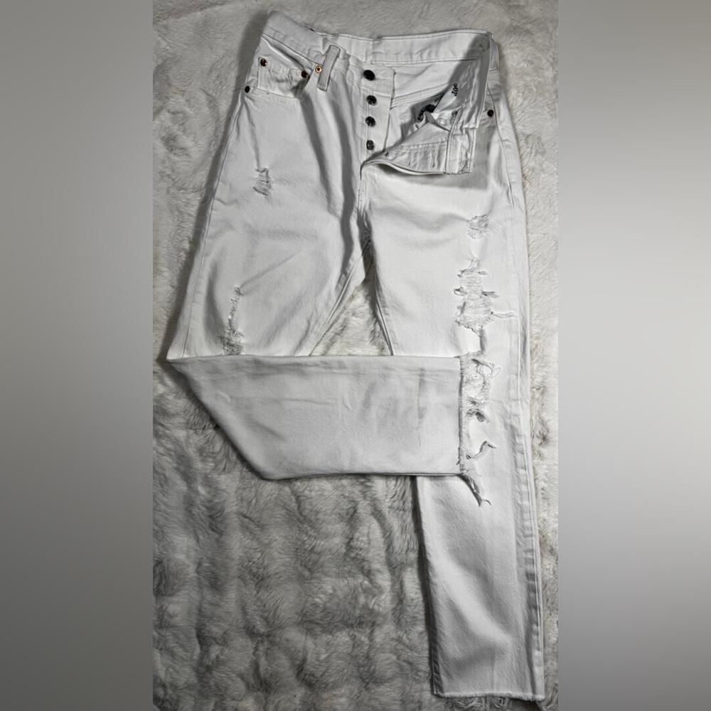 Levi's White Straight Leg Pants